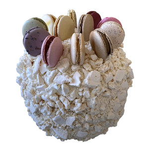 
                  
                    Load image into Gallery viewer, Swan Pavlova Cake w/ 12 Macarons (Serves 12-18)
                  
                